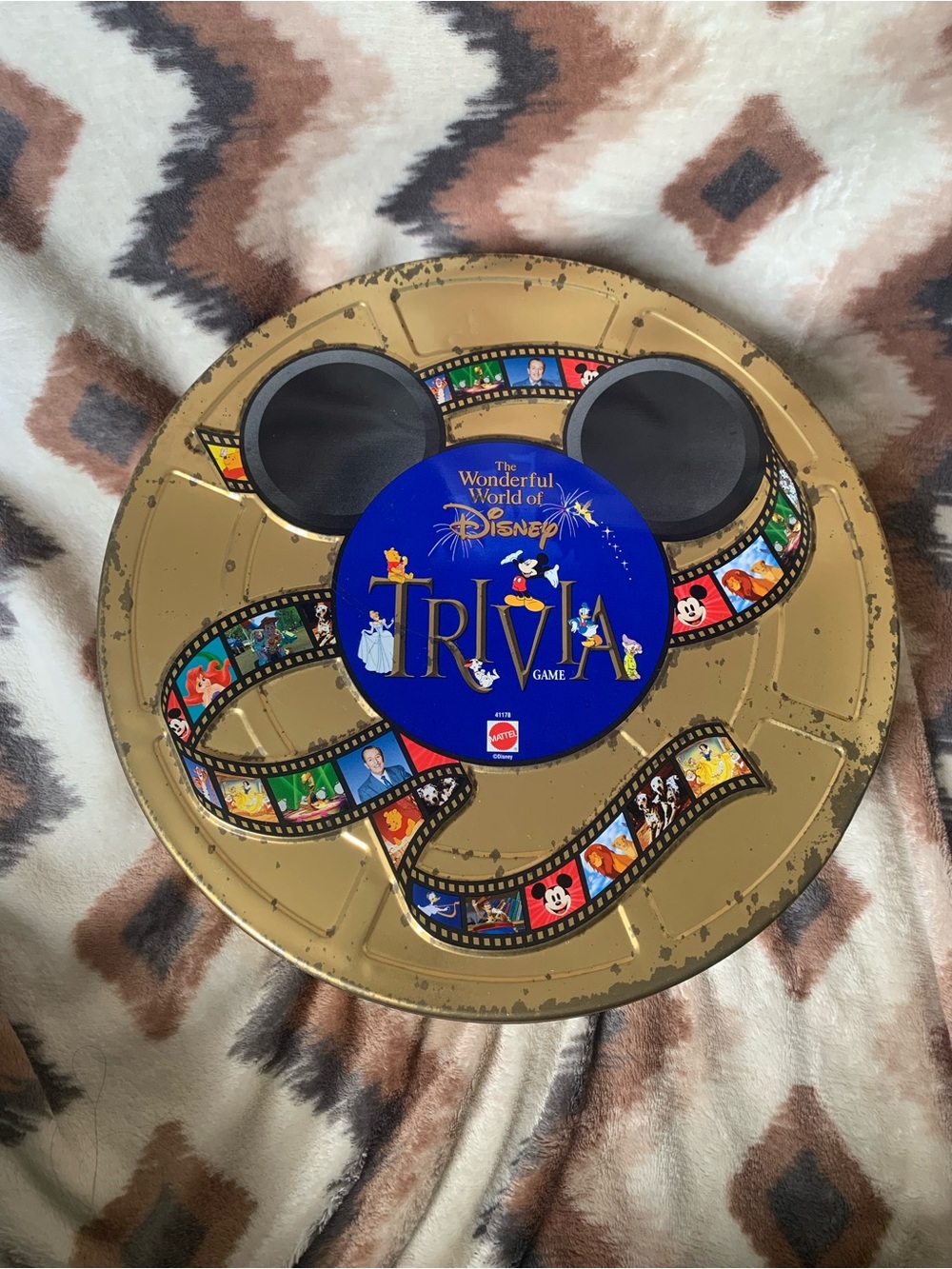 The Wonderful World Of Disney Trivia Game 1997 Round Metal Tin